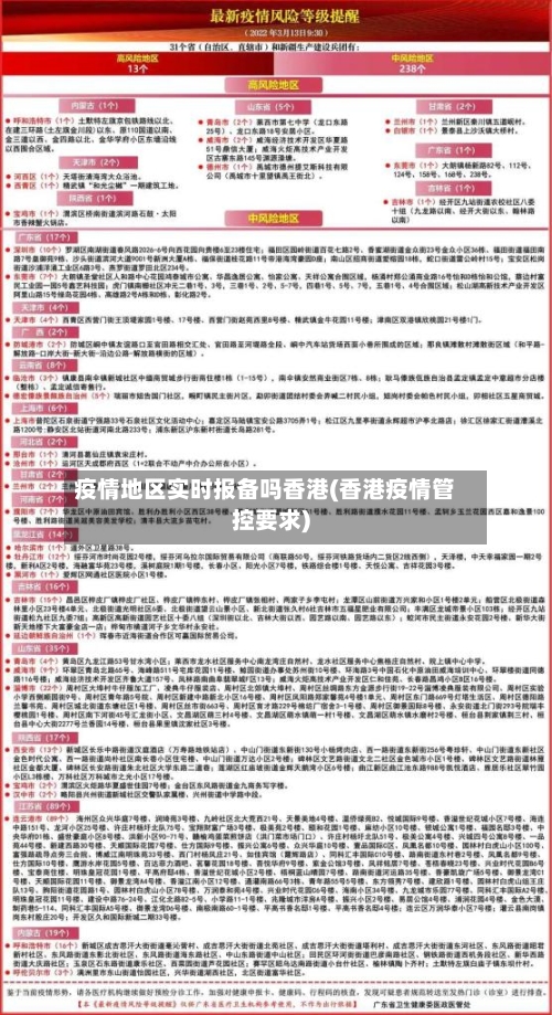 疫情地区实时报备吗香港(香港疫情管控要求)