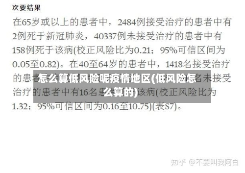 怎么算低风险呢疫情地区(低风险怎么算的)