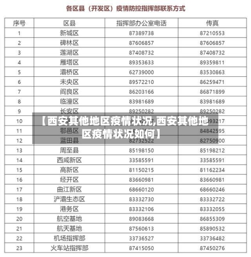 【西安其他地区疫情状况,西安其他地区疫情状况如何】