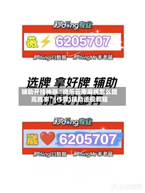 辅助开挂神器“微乐云南麻将怎么提高胜率”(作弊)辅助透视教程