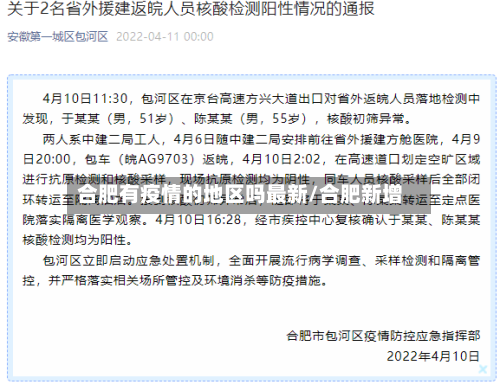 合肥有疫情的地区吗最新/合肥新增