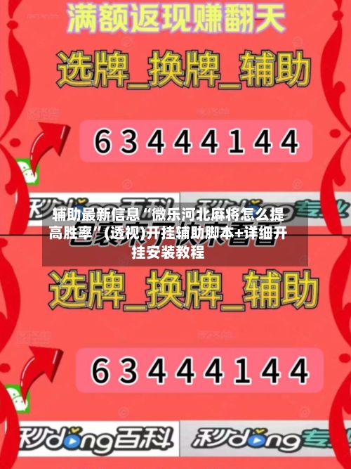 辅助最新信息“微乐河北麻将怎么提高胜率”(透视)开挂辅助脚本+详细开挂安装教程